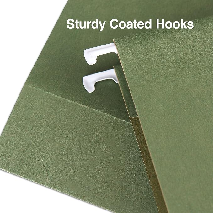 Staples Box‑Bottom Hanging File Folders, Letter Size, 2" Expansion, Standard Green, Heavy‑Duty Construction – 50/Carton - Image 2