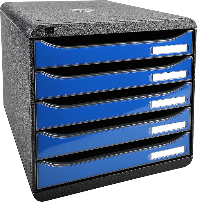 Exacompta - Ref 3097279D - Big-Box Plus Desktop Drawer Set - 5 x 43mm Drawers, Suitable for A4+ Documents, 347 x 278 x 271mm, 100% Recycled Plastic - Light Grey - Image 8