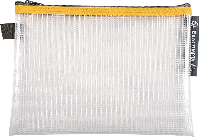 Exacompta Zipped Transparent Mesh Pockets, A5 - Assorted Colours, Pack of 10 - Image 4