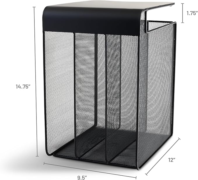 Safco Onyx Hanging Desktop Organizer with 3 Vertical Trays, Under-Desk Storage - Image 2