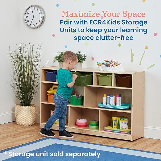 ECR4Kids Scoop Front Storage Bin, Multipurpose Organization, Earthtone, 5-Piece - Image 5