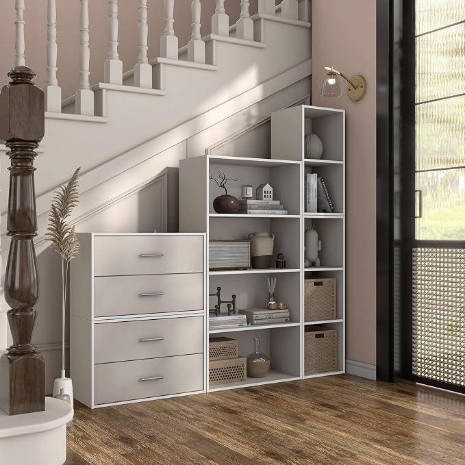 Homes: Inside + Out Apexa 2-Drawer Wooden Stackable Storage Drawers, Small Food Pantry Cabinet, Cajonera De Madera, Underbed Drawer Dorm Teen Room Decor & Bedroom, Home Office, Kitchen, Taupe Grey - Image 7