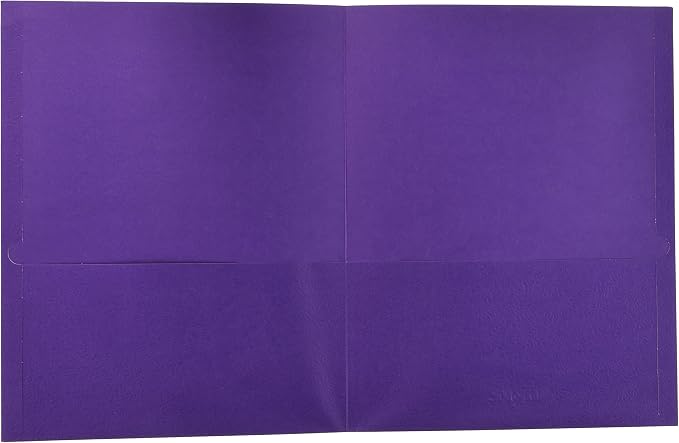School Smart Extra Large 2-Pocket Folders, 9 x 12 Inches, Assorted Colors, Pack of 25 - Image 2