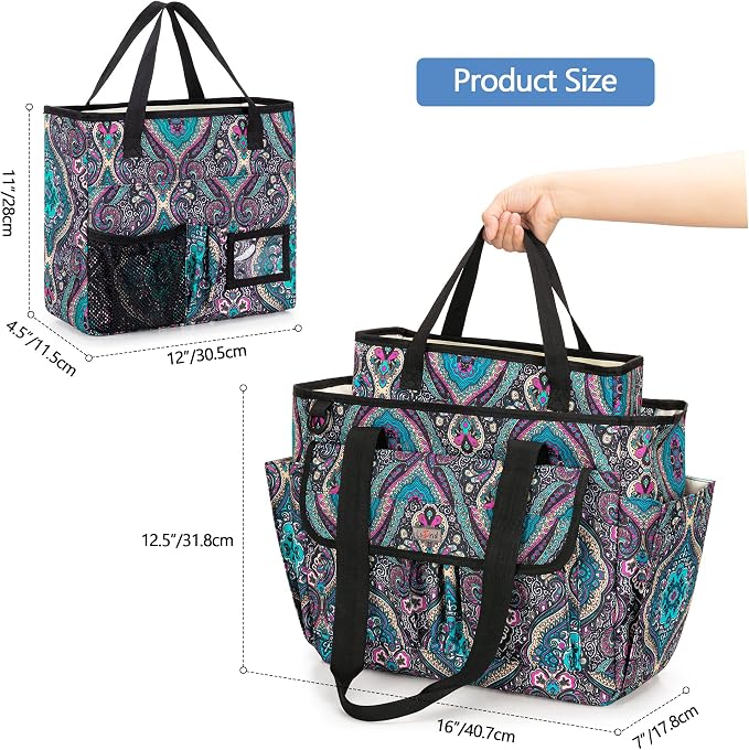LoDrid File Bag with Document Organizer Case for Letter Size File Folder | Large Utility Bag with 15.6"Laptop Padded Sleeve for Work, Business - Image 5