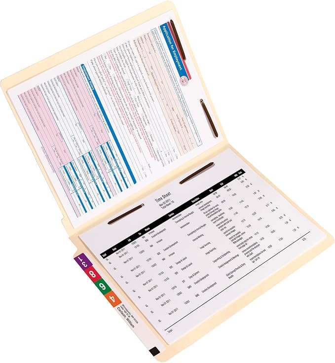 Smead End Tab Fastener File Folder, Shelf-Master® Reinforced Straight-Cut Tab, 2 Fasteners, Letter Size, Manila, 50 per Box (34120) - Image 4