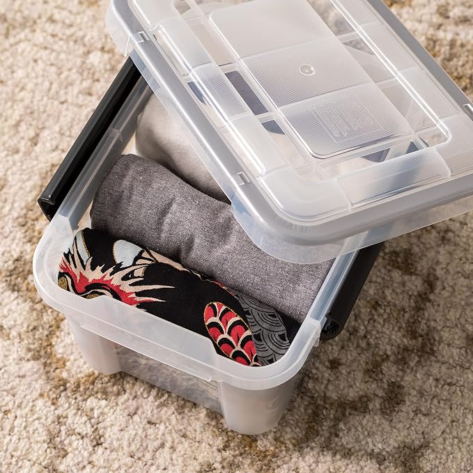 IRIS USA UCB-XS Quart WeatherPro Storage Box, 6.5 Qt - Single, Clear - Image 4