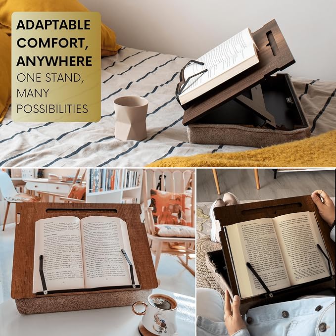 Book Stand for Reading in Bed with Storage – Book Holders for Reading Hands Free, Bed Book Holder and Book Display Stand, Perfect Book Stands for Reading, Study, Bed or Desk Use - Image 6