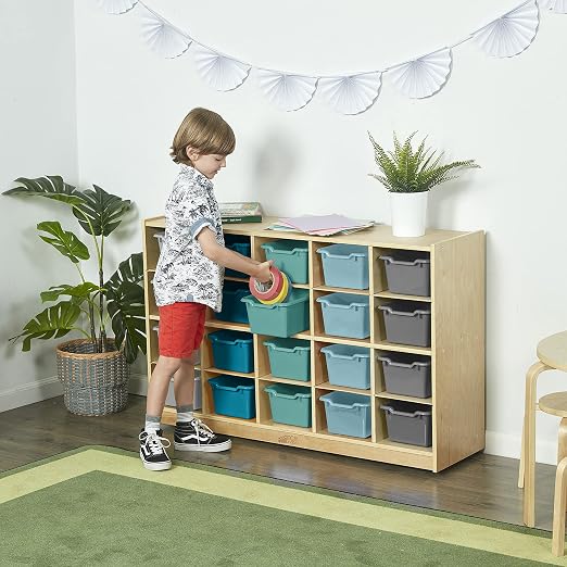 ECR4Kids Scoop Front Storage Bin, Multipurpose Organization, Contemporary, 20-Piece - Image 7