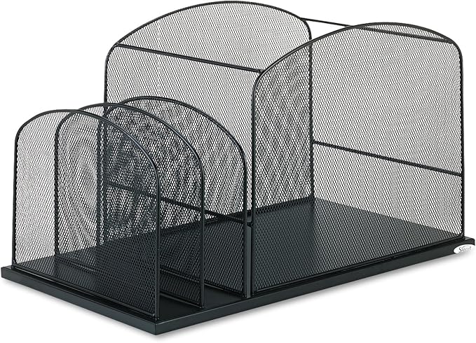 Safco 3259BL Onyx Mesh Hanging File with 2 Vertical Sections, Black - Image 4