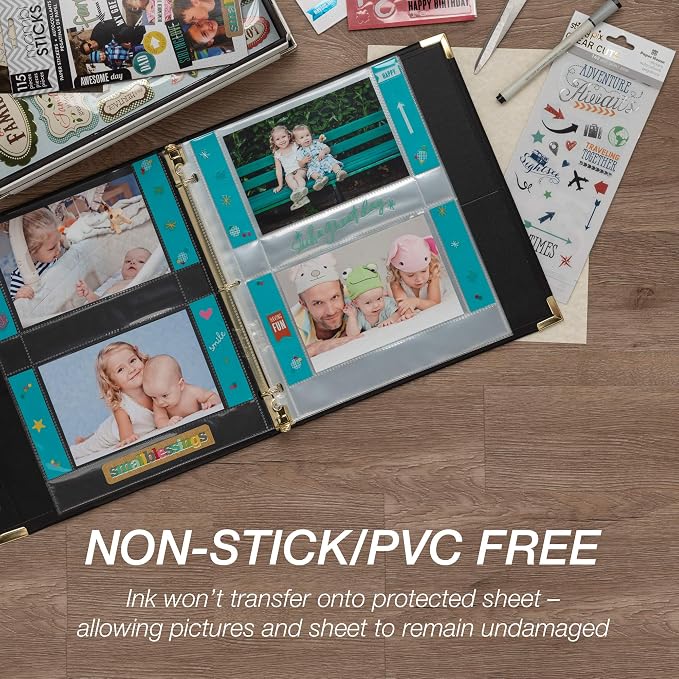 Samsill 4x6 Photo Pages for 3-Ring Binder 4x6, 25 Pack, Holds 100 Pictures, Each 2-Pocket Photo Pages Hold Four 4 x 6 Pictures, 4x6 Photo Pockets, 4x6 Photo Sheet Protector - Image 5