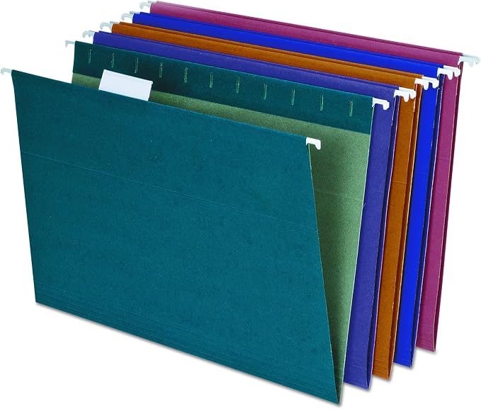 EarthWise by Pendaflex 100% Recycled Hanging Folders, Letter Size, 1/5 Cut, Assorted Colors, 20 per Box (35117) by TOPSProducts