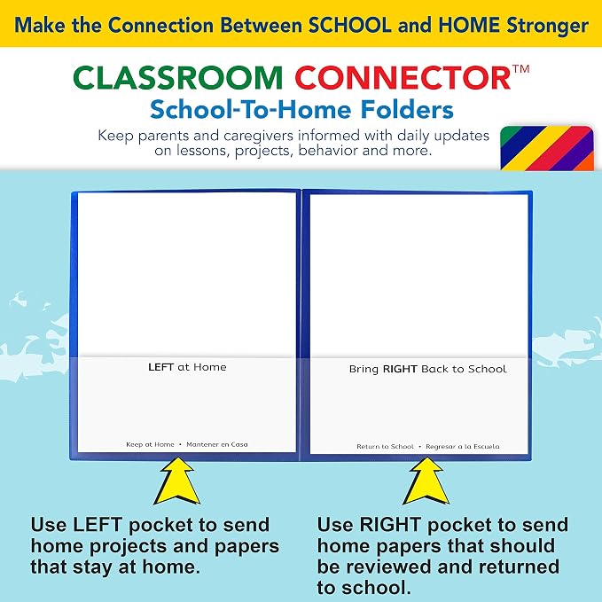 C-Line Classroom Connector School-to-Home Folders, Assorted Colors, 36 per Box (32000-36) (Pack of 4) - Image 8