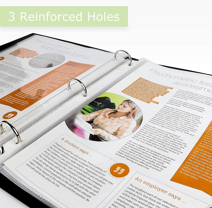 Archival-Quality Document Protectors | Reinforced Clear Sheet Sleeves | Acid-Free 150 Pack | Heavy-Duty 3-Ring Binder Compatible | Transparent Letter-Size Page Covers - Image 5