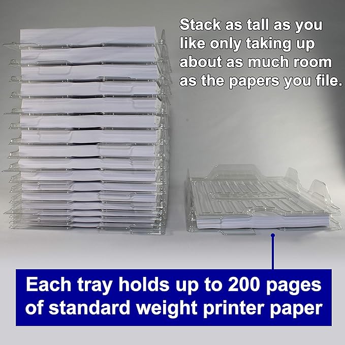 File Organizers - Letter Size, Stackable Trays for Desk - for Office Files, Mail, Documents - 48 Pack - Image 6