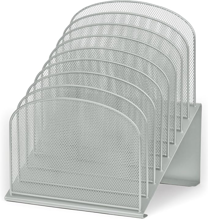 Safco Onyx 8-Tiered Desk Organizer, Vertical File Organizer for Home, Office, Classroom & More, Steel Mesh Construction, Silver by SafcoProducts