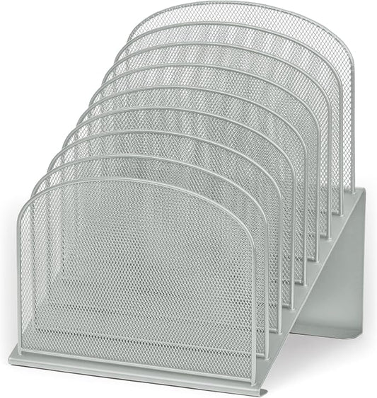 Safco Onyx 8-Tiered Desk Organizer, Vertical File Organizer for Home, Office, Classroom & More, Steel Mesh Construction, Silver by SafcoProducts