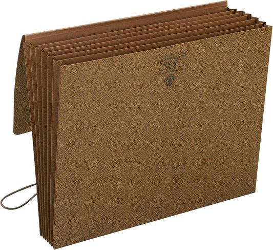 Smead Partition Expanding File Wallet, Flap and Cord Closure, 6 Pockets, 5-1/4" Expansion, Tear Resistant Gusset, Letter, Redrope, 10 per Box (72373) by SMEAD