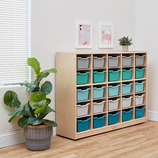 ECR4Kids Scoop Front Storage Bins, Multipurpose Organization, Contemporary, 25-Piece - Image 10