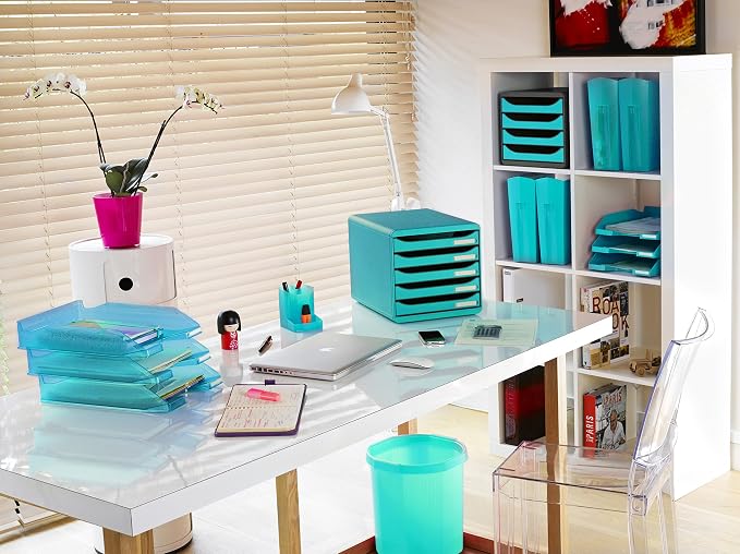 Exacompta Big-Box Iderama, 4 Drawers - Mouse Grey/Turquoise - Image 7
