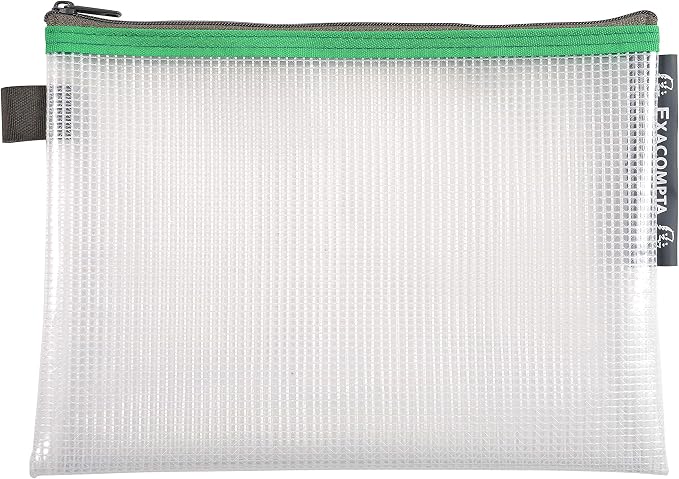 Exacompta Zipped Transparent Mesh Pockets, A5 - Assorted Colours, Pack of 10 - Image 7