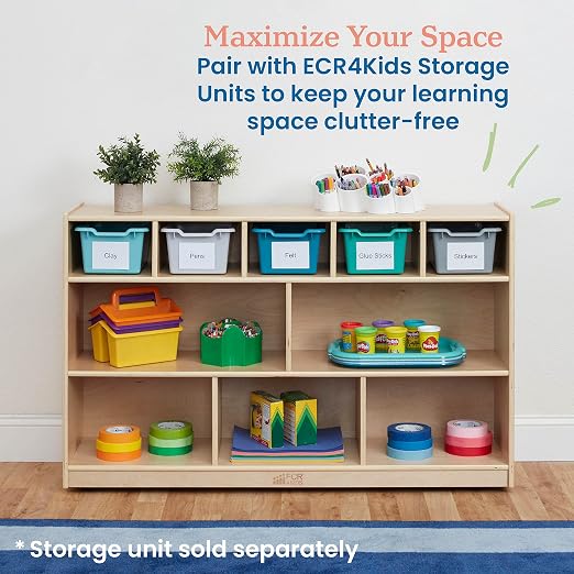 ECR4Kids Scoop Front Storage Bin, Multipurpose Organization, Contemporary, 5-Piece - Image 5
