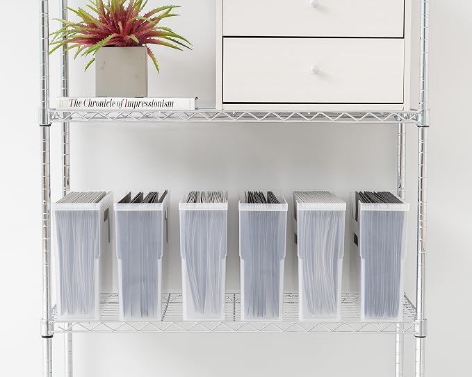 IRIS USA 6-Pack Small Desktop File Box with Open Lid, Clear | Organize paperwork, mail, magazines, and office supplies with portable storage for desks, classrooms, and home workspaces - Image 8