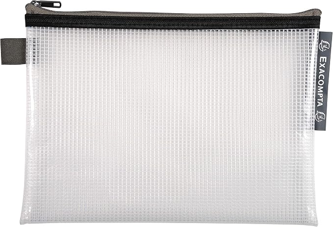 Exacompta Zipped Transparent Mesh Pockets, A5 - Assorted Colours, Pack of 10 - Image 5