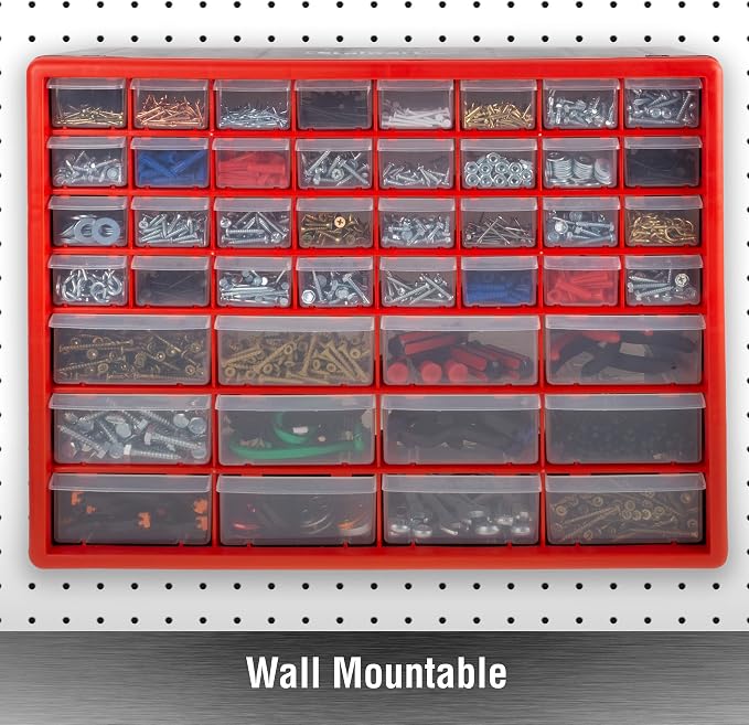 Storage Drawers-44 Compartment Organizer Desktop or Wall Mountable Container for Hardware, Parts, Craft Supplies, Beads, Jewelry, and More by Stalwart - Image 5