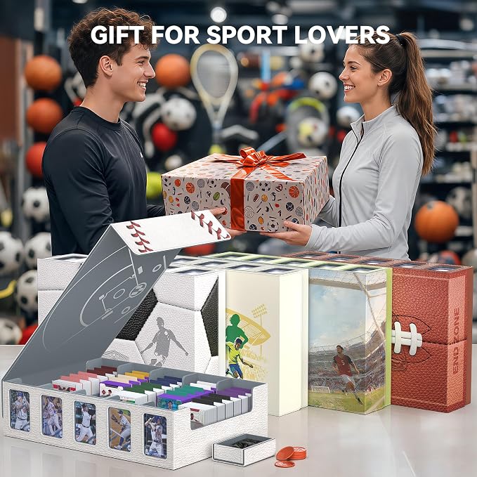 Kabinka Baseball Card Storage Box with Window Display, 5-Row Sport Card Storage Box, 3900+ Card Deck Box for Baseball Sports Card TCG, 5 Top Loaders, 5 Stoppers, 48 Dividers, 1 Dice Tray(Baseball 1) - Image 7