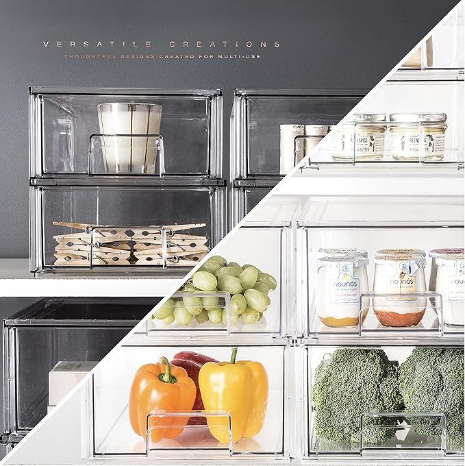 BINO | Stackable Storage Drawers, Small - Clear | THE CRATE COLLECTION | Storage Bins With Drawers | Bathroom Organizers | Under Sink Organizer | Vanity Cabinet Home Organization - Image 5
