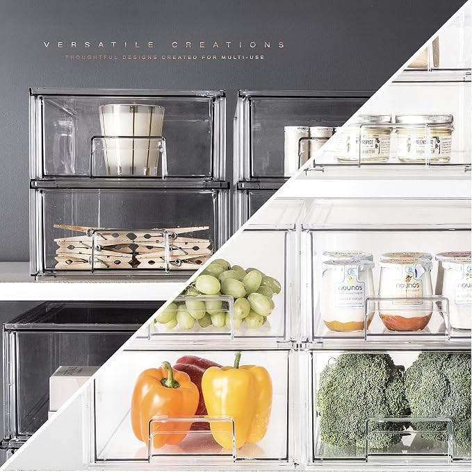 BINO | Stackable Storage Drawers, Large - Clear | THE CRATE COLLECTION | Storage Bins With Drawers | Bathroom Organizers | Under Sink Organizer | Vanity Cabinet Home Organization - Image 5
