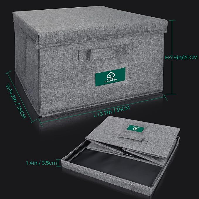 VHS Storage Box with Lid pack of 2, Practical VHS Storage Case with Index Labels, 14.4 x 13.4 x 8.2 Inches VHS Holder Storage Containers Hold up to 84 VHS Tapes- Gray - Image 6