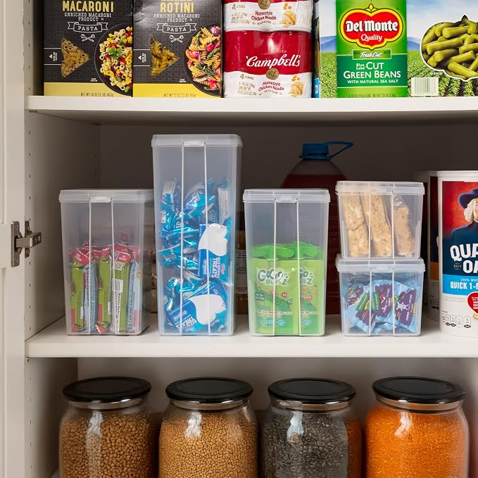 IRIS USA Flip Top Storage Containers |Made in USA| Large (6-Pack) - Clear | Vertical Bins with Removable Lids for Organizing Office, Craft, Pantry, Art, Ephemera & Study Supplies - Image 5
