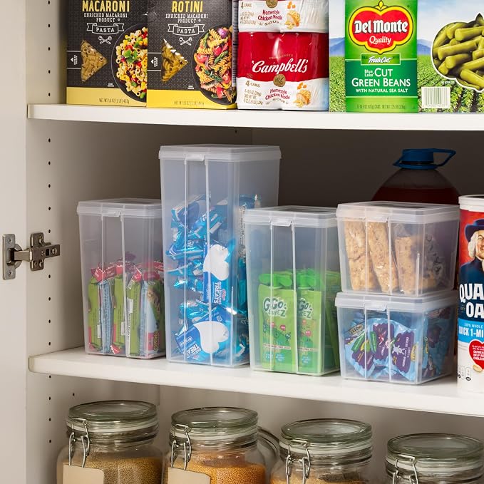 IRIS USA Flip Top Storage Containers |Made in USA| Medium (10-Pack) - Clear | Vertical Bins with Removable Lids for Organizing Office, Craft, Pantry, Art, Ephemera & Study Supplies - Image 5