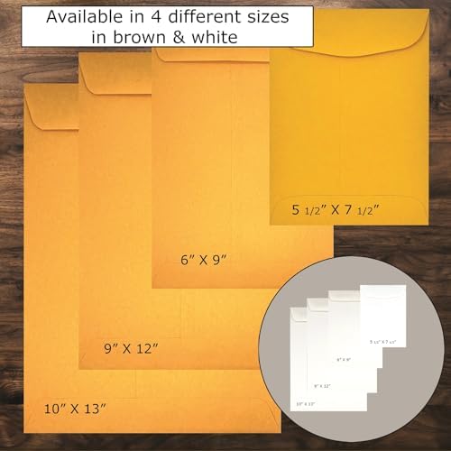400 Cashier Depot - 6" x 9" Catalog Envelopes, Open End, Sturdy 28lb Kraft, Peel & Seal, Professional Mailing & Document Storage, 500 Count - Image 4