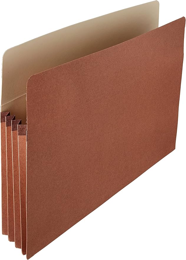 Amazon Basics Expanding File Folder Organizer with Pockets, Letter Size, 3.5-Inch Expansion, Accordion Style, Large Capacity Document Storage, Brown, 25-Pack by AmazonBasics