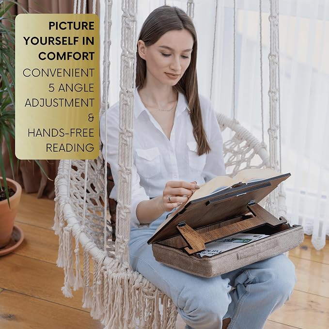 Book Stand for Reading in Bed with Storage – Book Holders for Reading Hands Free, Bed Book Holder and Book Display Stand, Perfect Book Stands for Reading, Study, Bed or Desk Use - Image 4