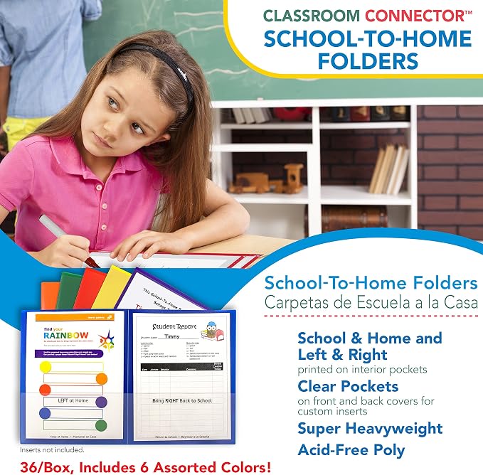 C-Line Classroom Connector School-to-Home Folders, Assorted Colors, 36 per Box (32000-36) (Pack of 4) - Image 7