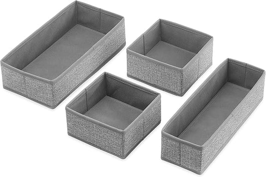 Whitmor 6283-9871 Set of 4-Crosshatch Gray Drawer Organizer by Whitmor