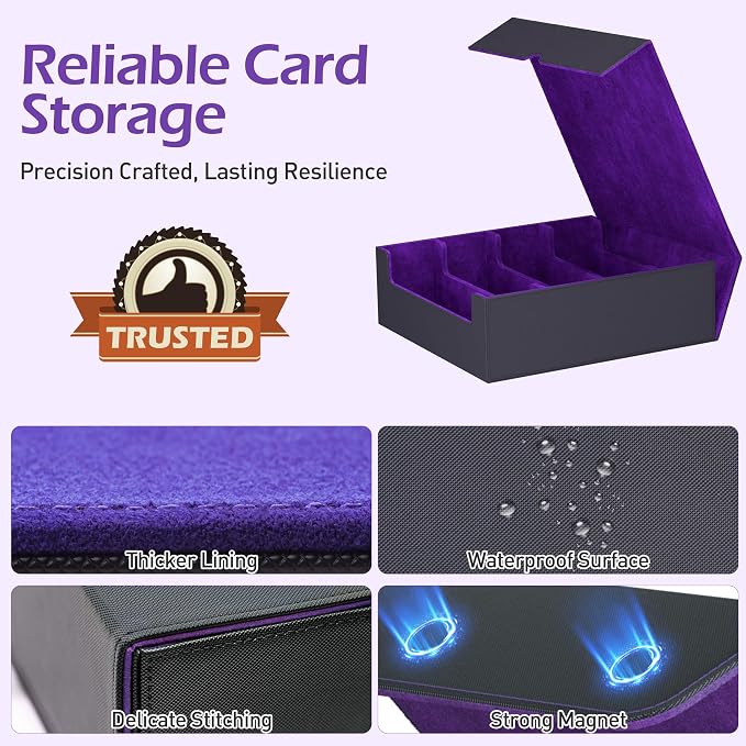 4-Row【3200+】 Trading Card Storage Box, Card Organizer Holder With 24 Dividers, Case Fit for Mtg Tcg Magic Commander Deck Playing Cards, Deck Box for Sport Card - Image 3