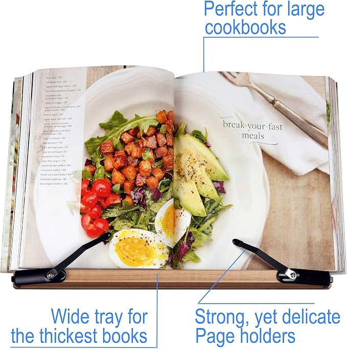BS2500 Large 16x10.5 Portable Adjustable Foldable Bookstand Holder for Reading Hands Free Large Thick Heavy Textbooks Cookbooks Tablets - Image 3