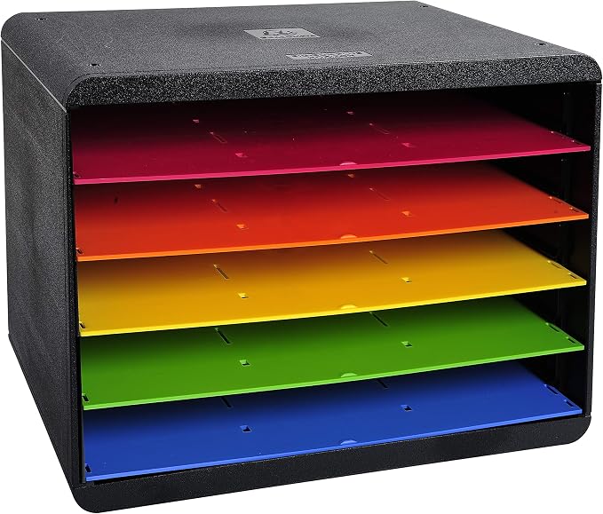 Exacompta - Ref 305798D - Iderama Collection - Sorter Horizon 5 Sections - 270 x 355 x 271mm in Size, Suitable for Landscape A4+ Documents - Black/Harlequin - Image 4