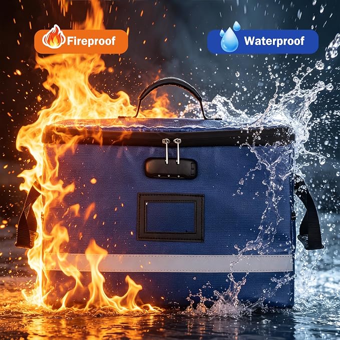 EXLIFBAG File Organizer, Fireproof File Box with Lids, Important Document Organizer Box with Lock, Portable File Folder Organizer with Handle - Image 5