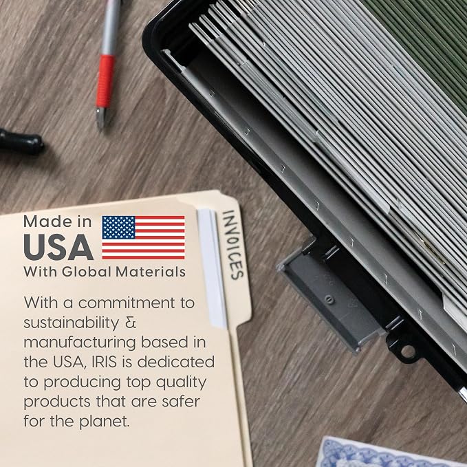 IRIS USA File Box Organizer with Lid, Letter File, 4-Pack, Black | Carry letter size files, documents and paperwork with a portable handle and secure lid for organized storage on the go - Image 5