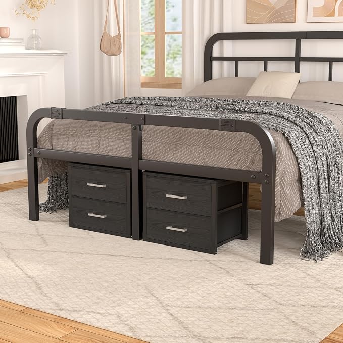 BOLUO Stackable Storage Drawers Closet Organizers and Storage Fabric Black 2 Drawer Dresser for Bedroom 2 Packs Modern - Image 7
