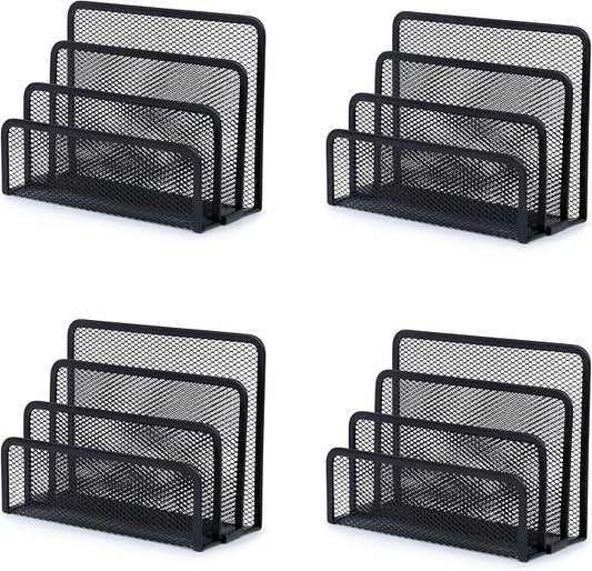 YBM HOME 3 Slot Mesh Letters and Documents Sorter Holder 2250-4 (4, Black) by YBMHome