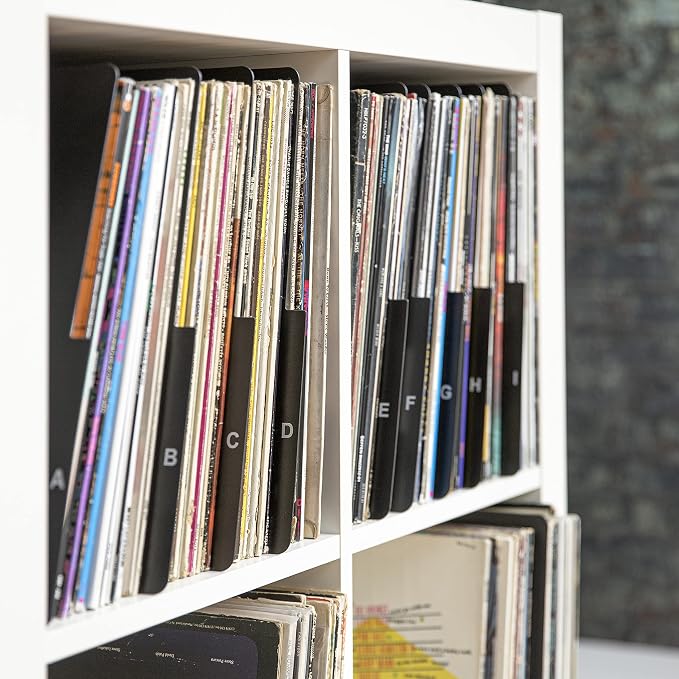 Crosley AC1046A-BK A-Z Vinyl Dividers, Black - Image 4