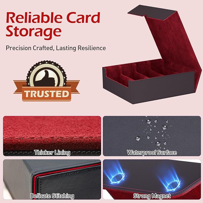 4-Row【3200+】 Trading Card Storage Box, Card Organizer Holder with 24 Dividers, Case Fit for MTG TCG Magic Commander Deck Playing Cards, Deck Box for Sport Card - Image 4
