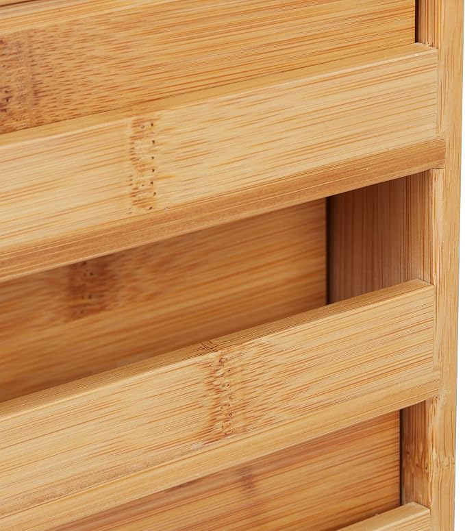 Relaxdays Bamboo Desktop Organizer, 3 Drawers, Desk Tidy, Office Storage Unit, Pen Holder, HxWxD: 21x20x13 cm, Natural, 1 Item - Image 9