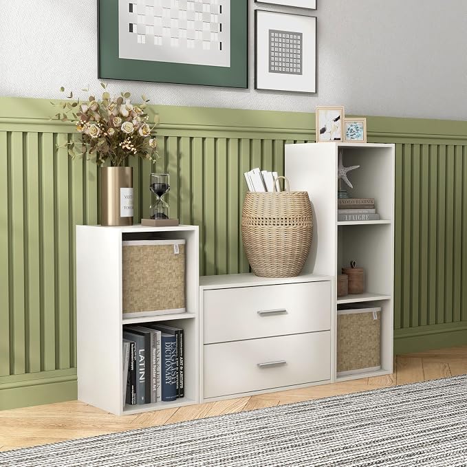 Homes: Inside + Out Apexa 2-Drawer Wooden Stackable Storage Drawers, Small Food Pantry Cabinet, Cajonera De Madera, Underbed Drawer Dorm Teen Room Decor & Bedroom, Home Office, Kitchen, White - Image 13